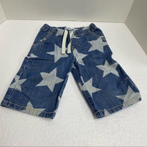Mini Boden jean shorts with stars size 6 years Elastic Waist Drawstring Pockets